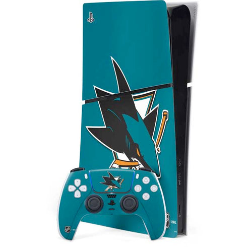 NHL San Jose Sharks Solid Background PlayStation PS5 Skins