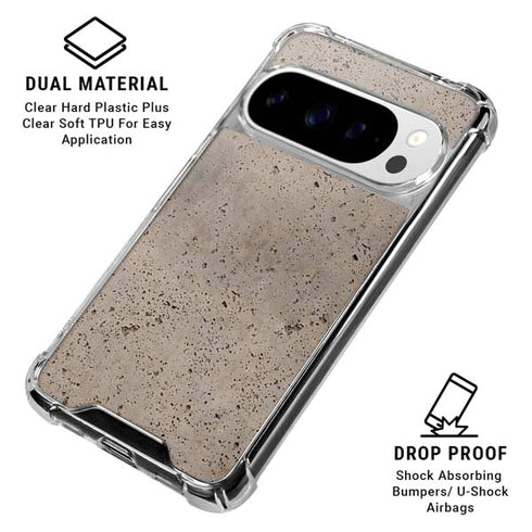 Sandstone Concrete Google Pixel 10 Pro XL Clear Case