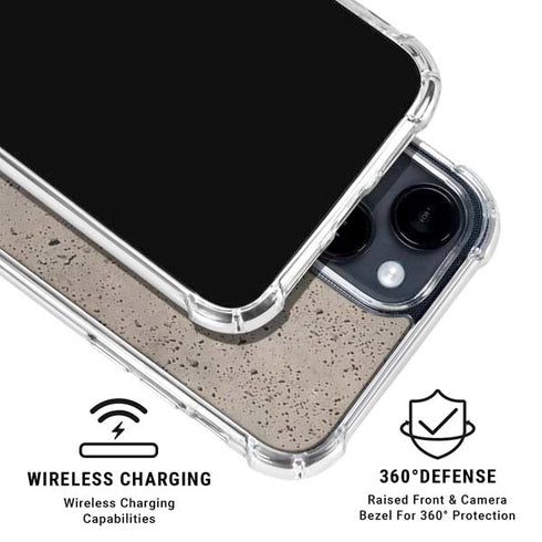 Sandstone Concrete iPhone 15 Clear Case