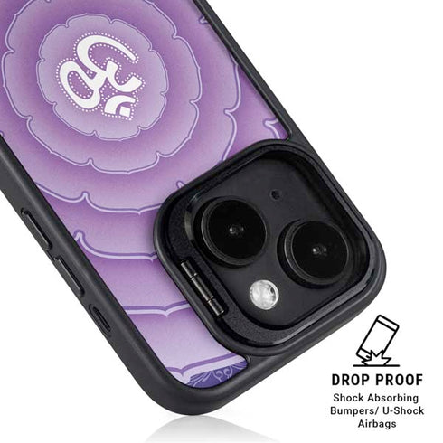 Sanskrit Purple iPhone 15 Plus Kickstand Case