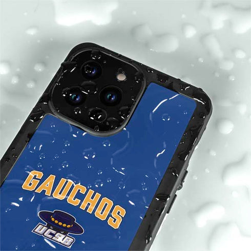 University of California-Santa Barbara Gauchos iPhone 15 Pro Waterproof Case