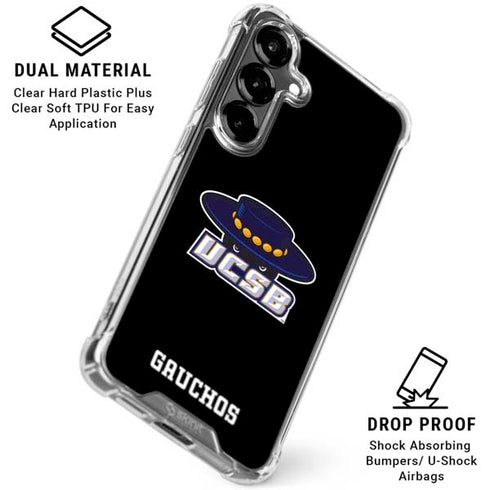University of California-Santa Barbara UCSB Gauchos Black Galaxy S26 Plus Clear Case