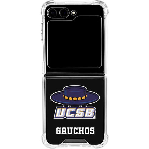 University of California-Santa Barbara UCSB Gauchos Black Galaxy Z Flip6 Clear Case