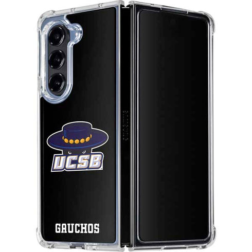 University of California-Santa Barbara UCSB Gauchos Black Galaxy Z Fold5 5G Clear Case