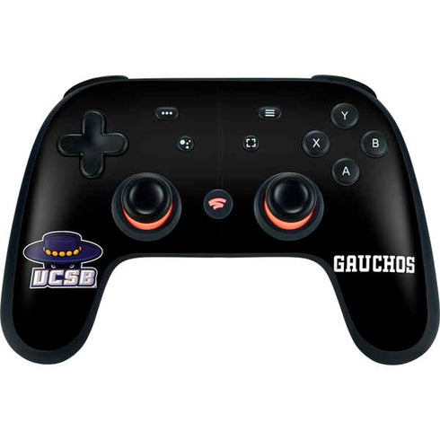 University of California-Santa Barbara UCSB Gauchos Black Google Stadia Controller Skin
