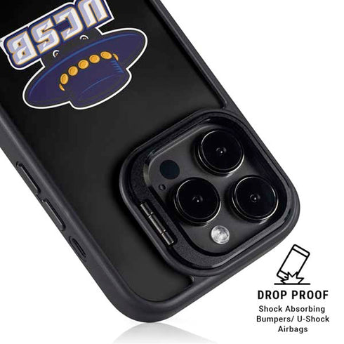 University of California-Santa Barbara UCSB Gauchos Black iPhone 14 Pro Max Kickstand Case