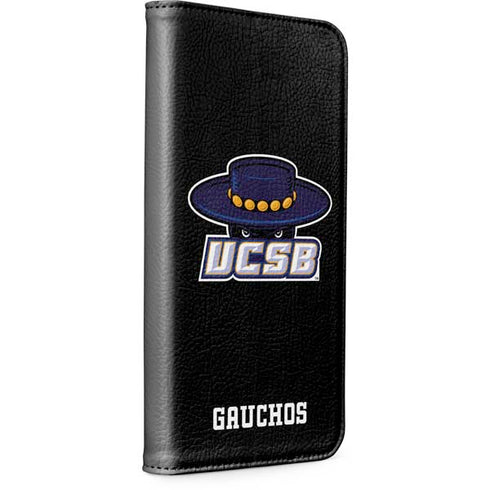 University of California-Santa Barbara UCSB Gauchos Black iPhone 15 Plus Folio Case