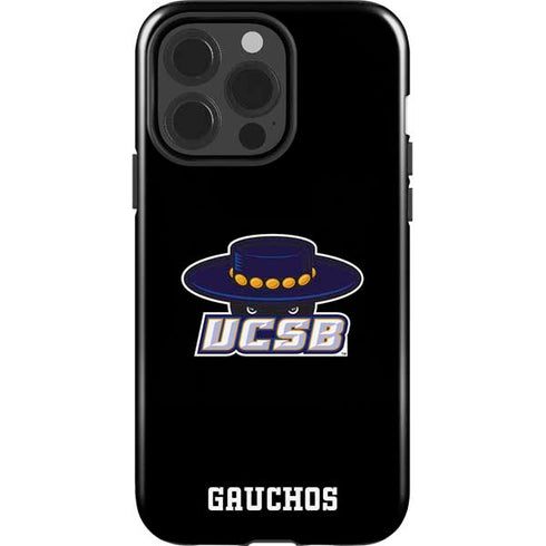 University of California-Santa Barbara UCSB Gauchos Black iPhone 15 Pro Impact Case