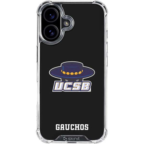 University of California-Santa Barbara UCSB Gauchos Black iPhone 16 Clear Case