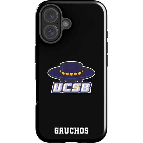 University of California-Santa Barbara UCSB Gauchos Black iPhone 16 Impact Case
