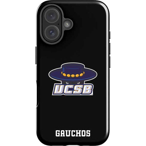 University of California-Santa Barbara UCSB Gauchos Black iPhone 16 Plus Impact Case