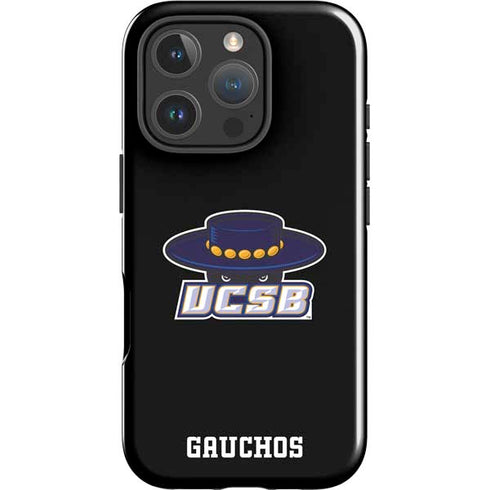 University of California-Santa Barbara UCSB Gauchos Black iPhone 16 Pro Impact Case