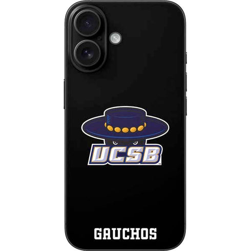University of California-Santa Barbara UCSB Gauchos Black iPhone 16 Skin