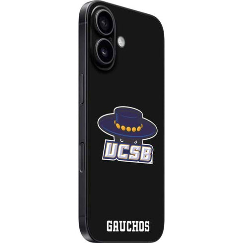 University of California-Santa Barbara UCSB Gauchos Black iPhone 16 Skin