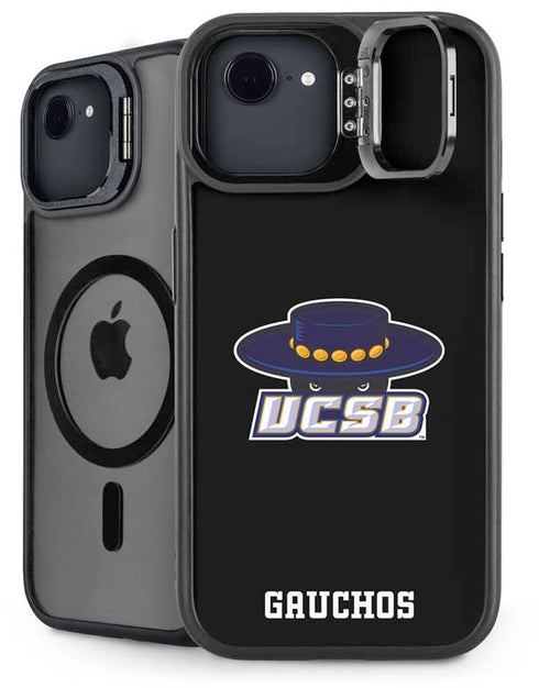 University of California-Santa Barbara UCSB Gauchos Black iPhone 16e Kickstand Case