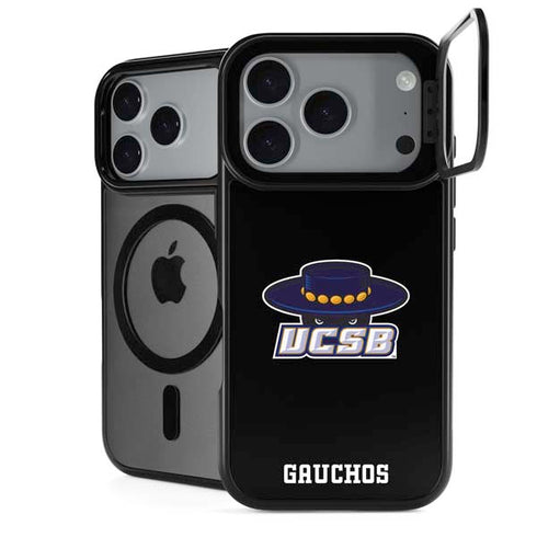 University of California-Santa Barbara UCSB Gauchos Black iPhone 18 Pro Kickstand Case