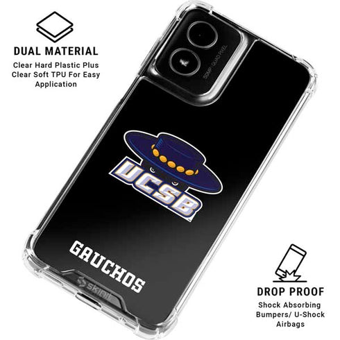 University of California-Santa Barbara UCSB Gauchos Black Moto G Power 5G (2024) Clear Case