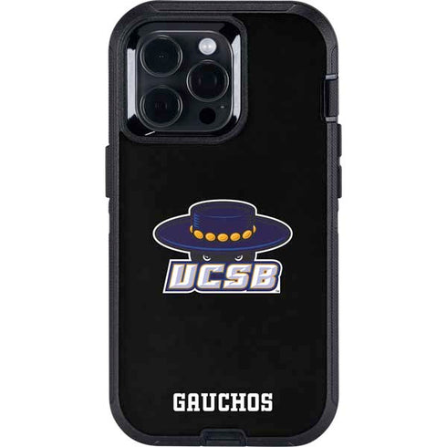 University of California-Santa Barbara UCSB Gauchos Black Otterbox Defender iPhone Skin
