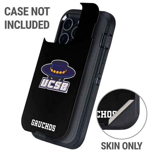 University of California-Santa Barbara UCSB Gauchos Black Otterbox Defender iPhone Skin