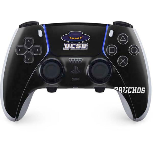 University of California-Santa Barbara UCSB Gauchos Black PS5 DualSense Edge Pro Controller Skin