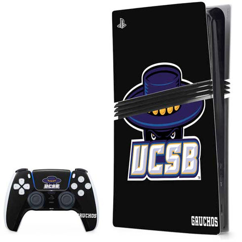 University of California-Santa Barbara UCSB Gauchos Black PlayStation PS5 Skins