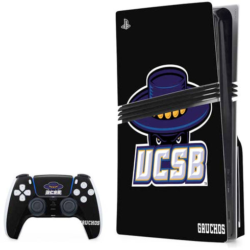 University of California-Santa Barbara UCSB Gauchos Black PlayStation PS5 Skins