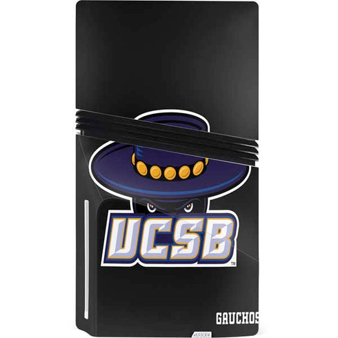 University of California-Santa Barbara UCSB Gauchos Black PS5 Pro Disk Console Skin