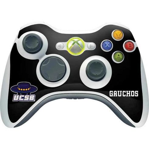 University of California-Santa Barbara UCSB Gauchos Black Xbox 360 Wireless Controller Skin
