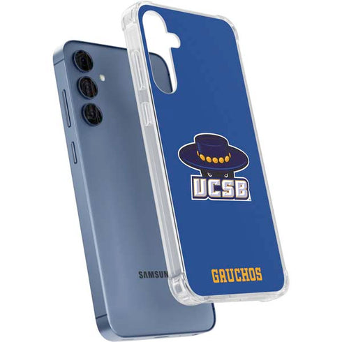 University of California-Santa Barbara UCSB Gauchos Blue Galaxy A35 5G Clear Case
