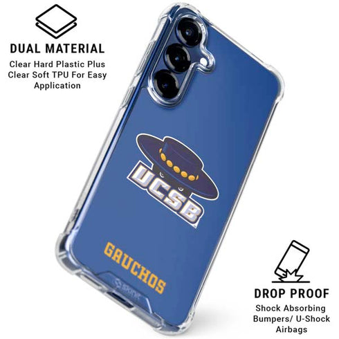 University of California-Santa Barbara UCSB Gauchos Blue Galaxy S25 Plus Clear Case