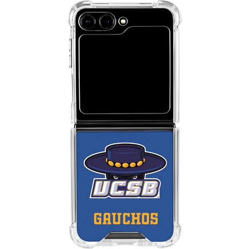 University of California-Santa Barbara UCSB Gauchos Blue Galaxy Z Flip6 Clear Case