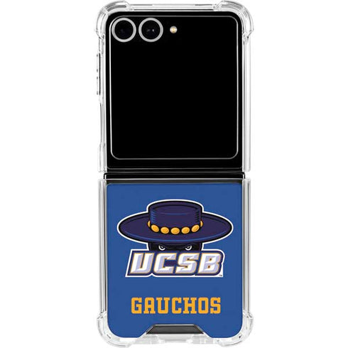 University of California-Santa Barbara UCSB Gauchos Blue Galaxy Z Flip7 Clear Case