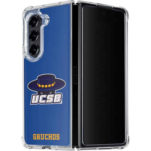 University of California-Santa Barbara UCSB Gauchos Blue Galaxy Z Fold5 5G Clear Case