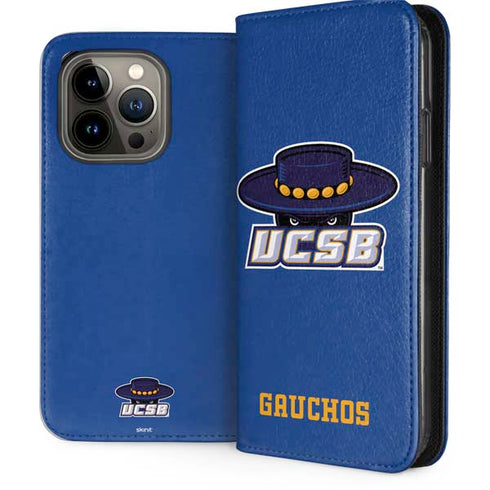 University of California-Santa Barbara UCSB Gauchos Blue iPhone 13 Pro Folio Case