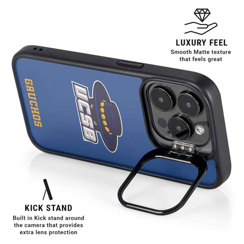 University of California-Santa Barbara UCSB Gauchos Blue iPhone 13 Pro Kickstand Case