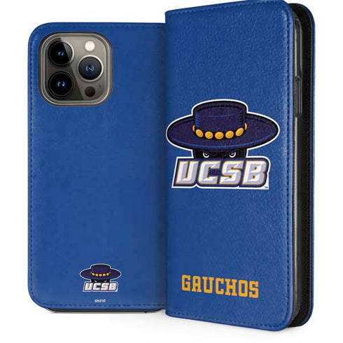University of California-Santa Barbara UCSB Gauchos Blue iPhone 14 Pro Max Folio Case