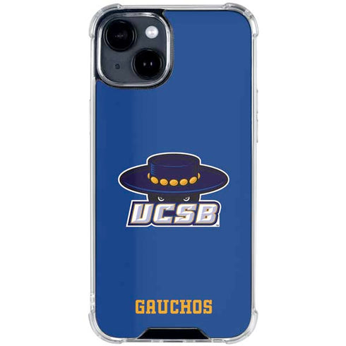 University of California-Santa Barbara UCSB Gauchos Blue iPhone 15 Clear Case