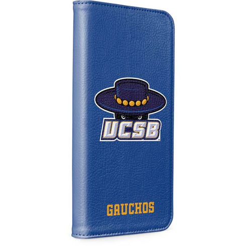 University of California-Santa Barbara UCSB Gauchos Blue iPhone 15 Folio Case