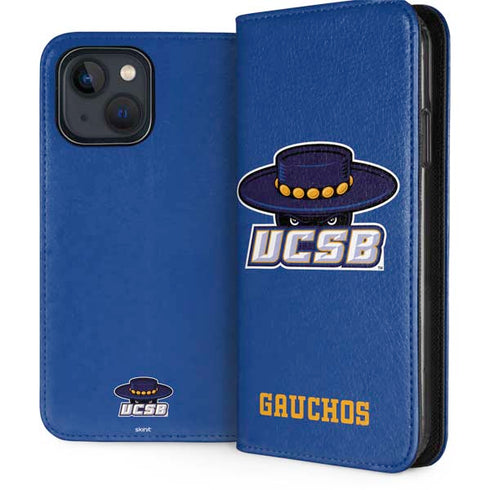 University of California-Santa Barbara UCSB Gauchos Blue iPhone 15 Plus Folio Case