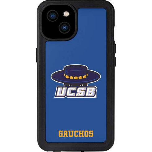 University of California-Santa Barbara UCSB Gauchos Blue iPhone 15 Plus Waterproof Case