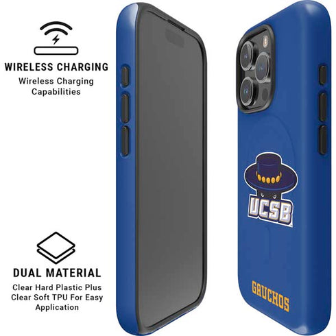 University of California-Santa Barbara UCSB Gauchos Blue iPhone 16 Pro Max Magsafe Impact Case