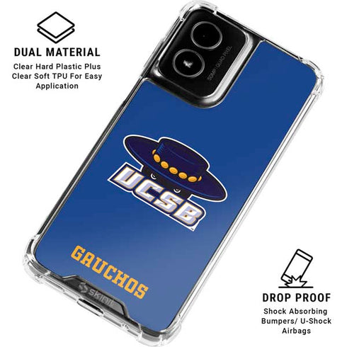 University of California-Santa Barbara UCSB Gauchos Blue Moto G Power 5G (2024) Clear Case