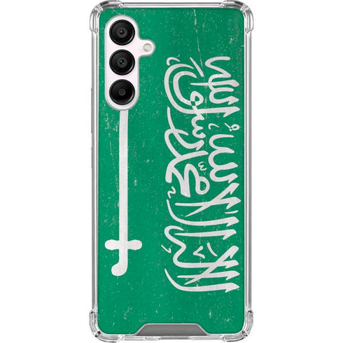 Saudi Arabia Flag Distressed Galaxy A16 5G Clear Case