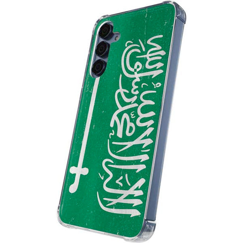 Saudi Arabia Flag Distressed Galaxy A35 5G Clear Case