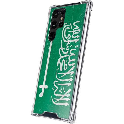 Saudi Arabia Flag Distressed Galaxy S23 Ultra Clear Case