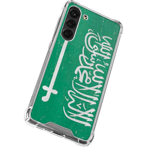 Saudi Arabia Flag Distressed Galaxy S24 FE Clear Case