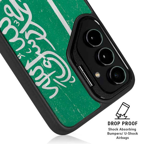 Saudi Arabia Flag Distressed Galaxy S25 Plus Kickstand Case