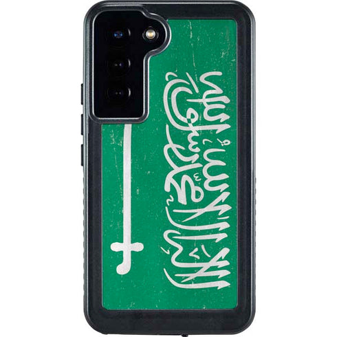 Saudi Arabia Flag Distressed Galaxy S24 Plus Waterproof Case