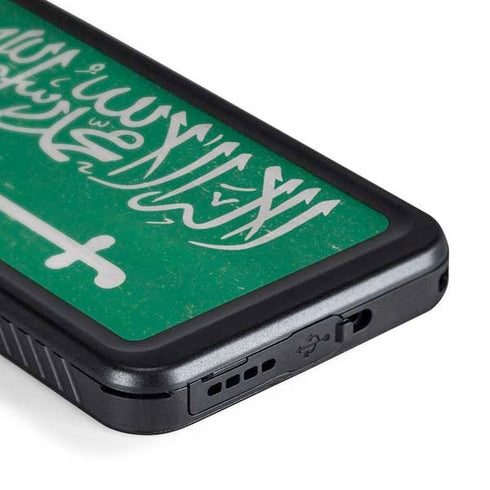 Saudi Arabia Flag Distressed Galaxy S24 Plus Waterproof Case