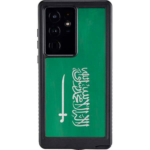 Saudi Arabia Flag Distressed Galaxy S24 Ultra Waterproof Case